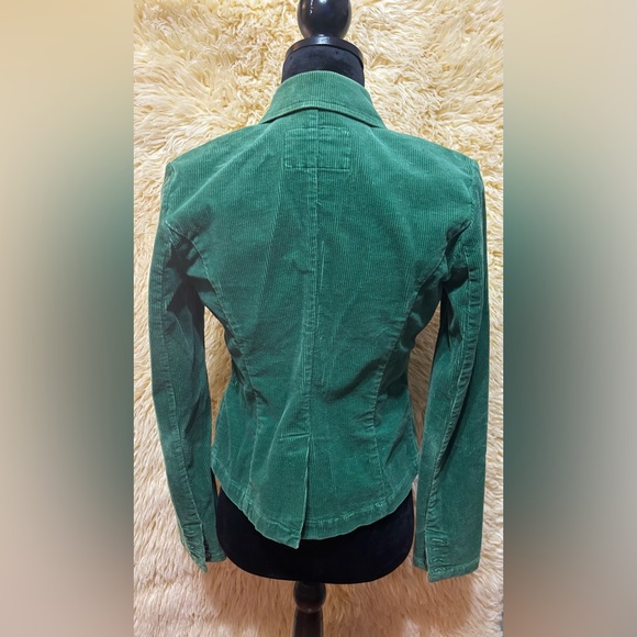 American Eagle Green Corduroy Blazer Jacket Women’s Small Fitted Preppy Academia - Picture 2 of 6